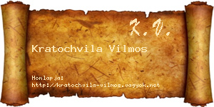 Kratochvila Vilmos névjegykártya