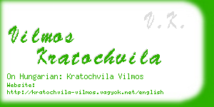vilmos kratochvila business card
